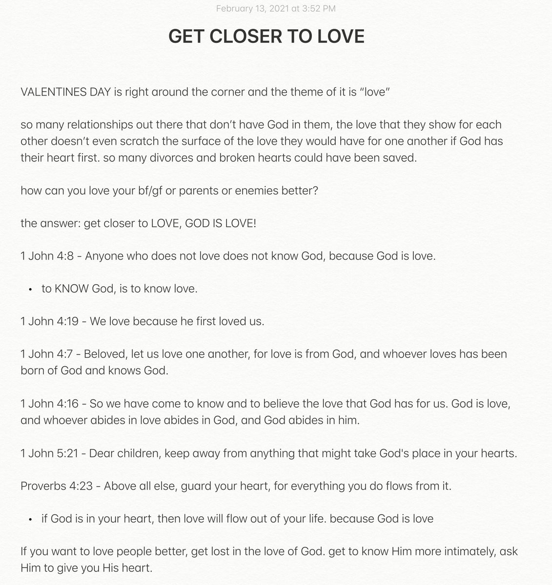 a Valentines Day message ❤️