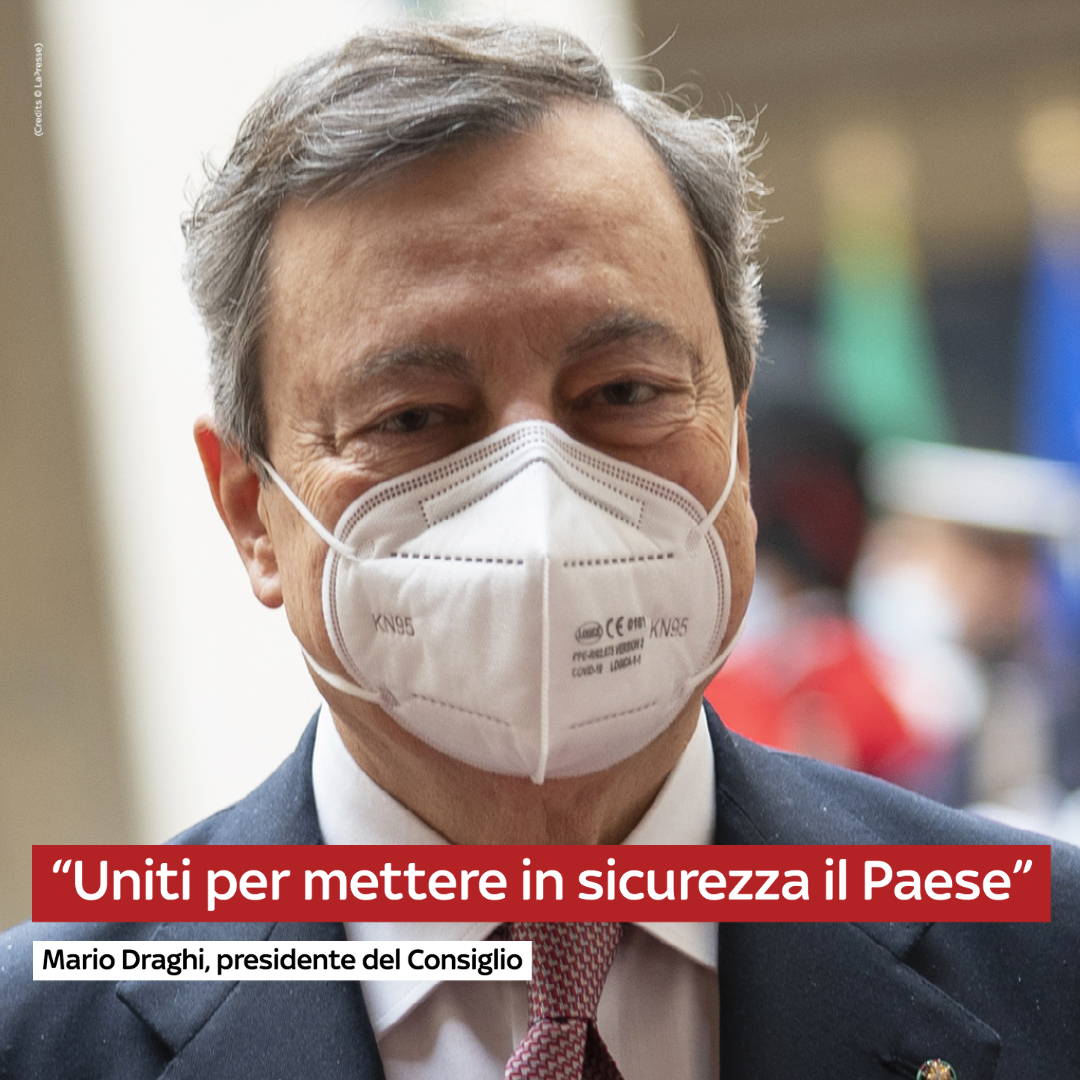 SkyTG24's tweet photo. Il presidente del Consiglio Mario Draghi ha anche dato un'indicazione ai suoi ministri riuniti per la prima volta in Cdm: comunicare solo quando c'è qualcosa da dire e far parlare i fatti. https://t.co/ybBVYNecNe https://t.co/xlHacvzj8X