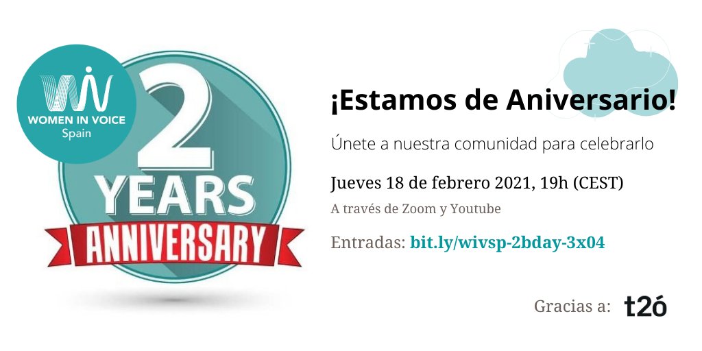 ¡Estamos de Aniversario! Y para celebrarlo hemos preparado un networking online.  ¿Te apuntas?

📅 jueves, 18 febrero 2021

⏰19pm España (CEST), 12pm México (CDT), 10am Seattle (PDT).

🎟️bit.ly/wivsp-2bday-3x…