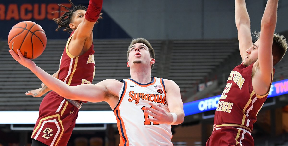 FINAL: Syracuse 75 Boston College 67. Orange impvoes to 12-6 (6-5) on the season. They are next in action against Louisville on Wednesday. https://t.co/hT0XgoIJMp https://t.co/cjRj2Cda1o