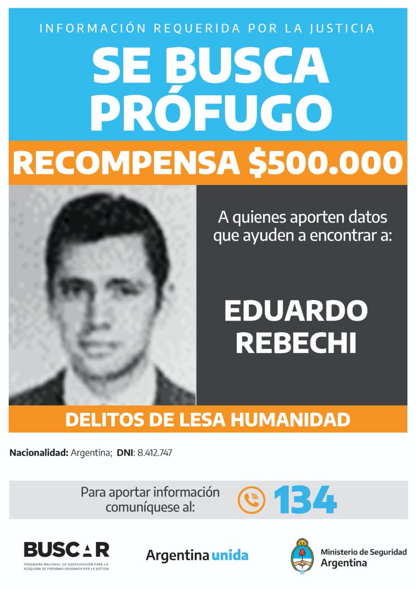 Que se sepa en el barrio. Que se termine la impunidad. No son vecinos: son genocidas. 
Si tenés información, podés hacer la denuncia (incluso anónima) al 134.