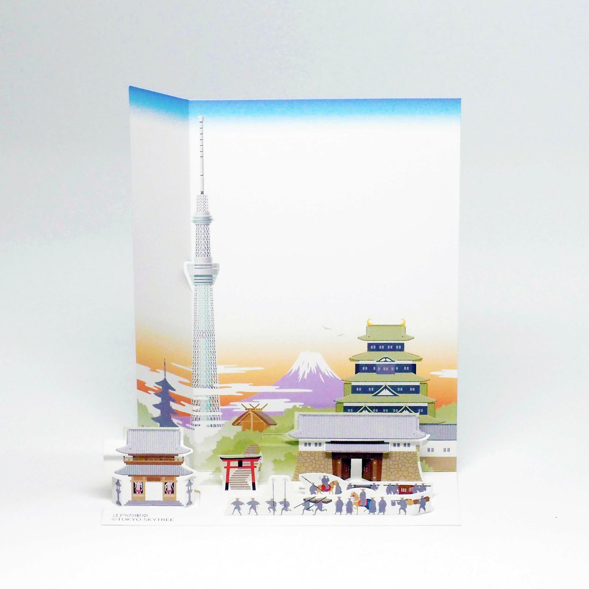 起こし文 Okoshibumi スカイツリーオフィシャルグッズ 起こし文はがき 風景 より 江戸の東京 江戸 江戸城 五重塔 寺 仁王門 神社 大名行列 東京スカイツリー スカイツリー 東京 T Co Nuidnqxpke Twitter
