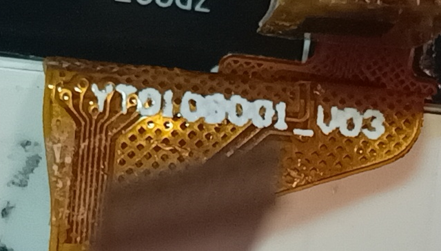 And the ribbon cable seems to say YT01060D1_V03? Nothing for that.