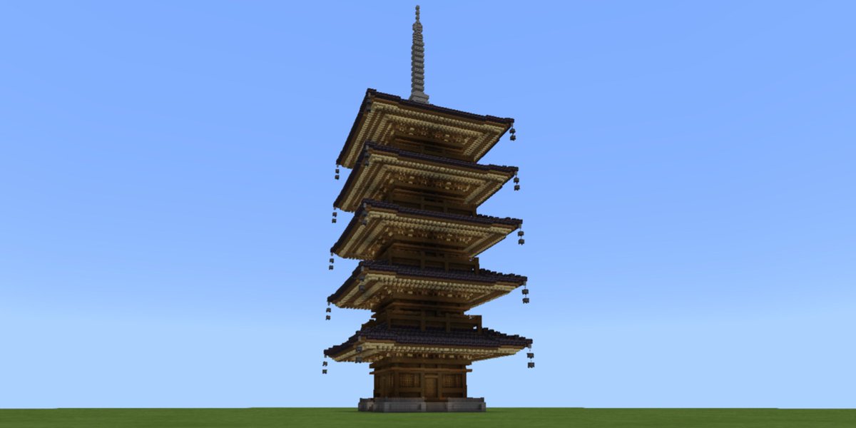 Anest A 完成しました このシルエットがなんか好きw 統合版でもcloneコマンドを使えば簡単に作れました Minecraft バニラ建築学部 Minecraft建築コミュ 和風建築