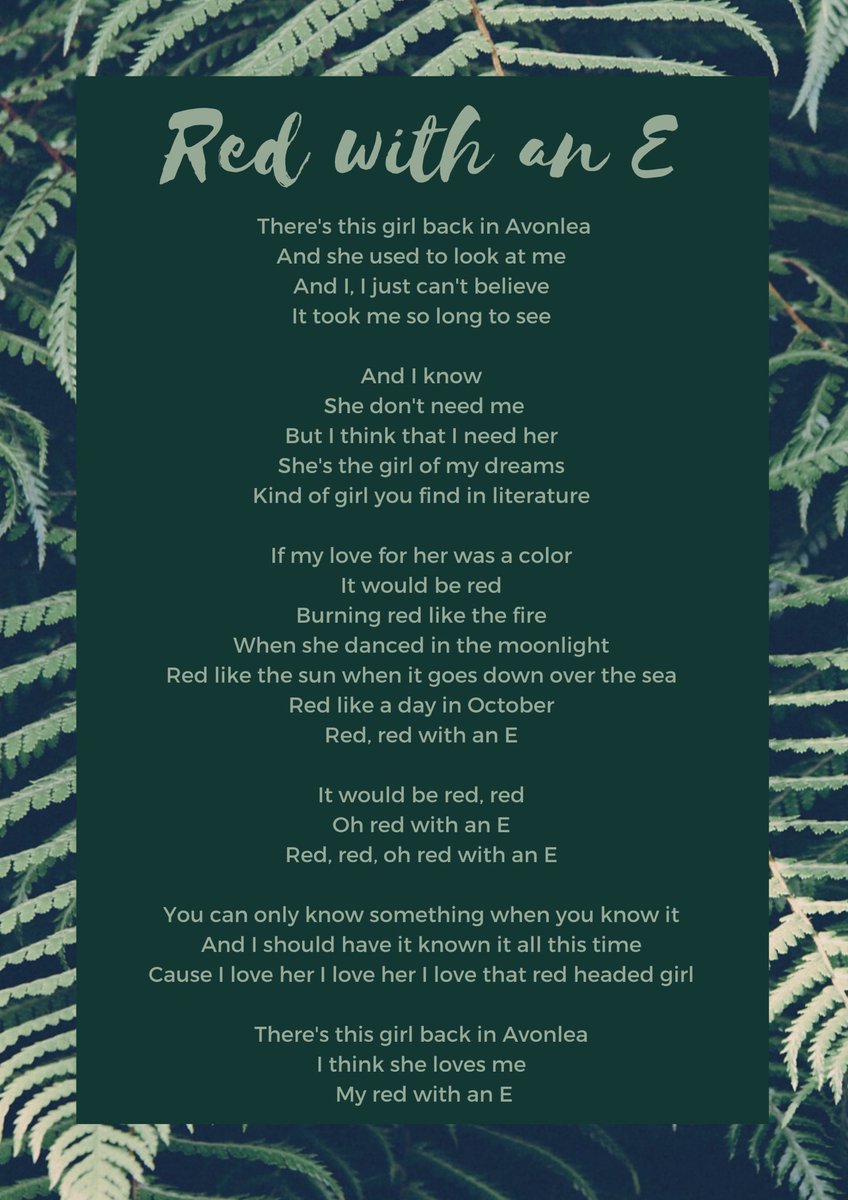 avonle4's tweet photo. 🖋Writing Credits✒️

• Gilbert Blythe  🎤

• Felicia Fxliciaa 🎙✏️ 

@fxliciaa 

#renewannewithane 

Lyrics https://t.co/cxXlppLSzd