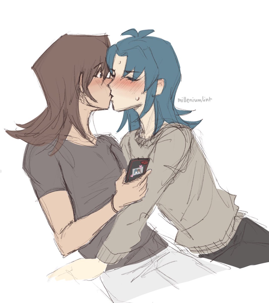 Nia Edo Zine On Twitter My One Contribution To Fuburyoary Fuburyoary2021 I Almost Never Draw People Kissing So I Wanted To Practice Hc That Ryo Never Really Initiates So He S Trying