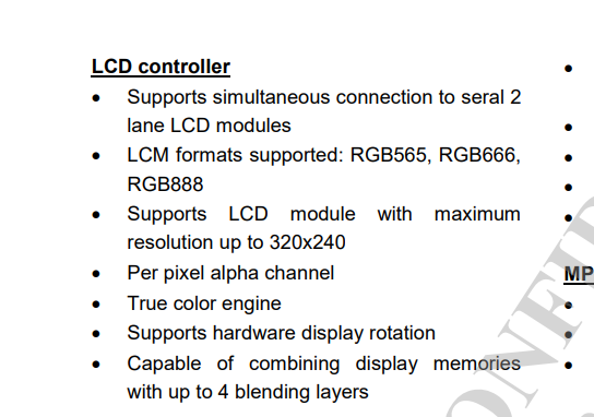 The board does mention "LCM" for the connector.The datasheet does mention LCM, and "2 lane LCD modules"