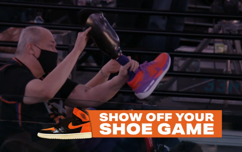 Shout out to this dude who held his prosthetic leg up during the shoe segment hahah