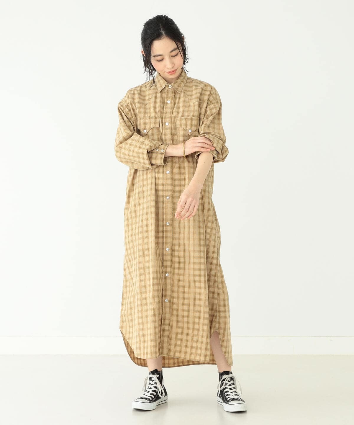 Beams Orslow Beams Boy 別注 ウェスタンシャツをモチーフにした 新作シャツワンピースが登場 さっと羽織っても です T Co E7a9lnapxd Beamsboy ビームスボーイ Beams ビームス Orslow オアスロウ ワンピース T Co