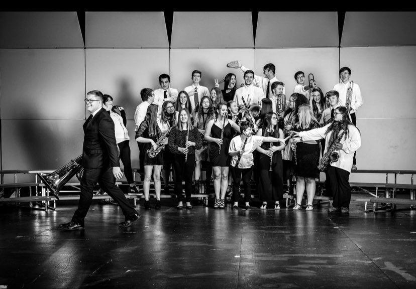 MissLundMusic's tweet photo. Despite the challenges of the year, my students manage to keep the fun rolling in daily rehearsals. Bunch of goofballs #bandteacher #bandkidsbestkids https://t.co/hdQGPMheHv