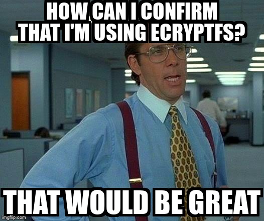 askubuntumemes's tweet image. How can I confirm that I&apos;m using ecryptfs? askubuntu.com/questions/1873… #ecryptfs