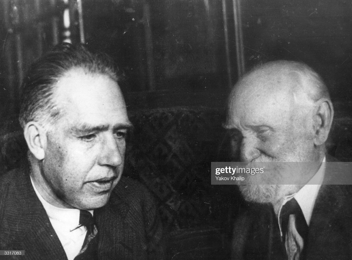 phalpern's tweet photo. Danish quantum physicist Niels Bohr visited the Soviet Union in 1932 and met with Russian physiologist Ivan  Pavlov.

Upon meeting, perhaps Pavlov asked Bohr, "Does my name ring a bell?"😜 https://t.co/hlCi1ibHXK