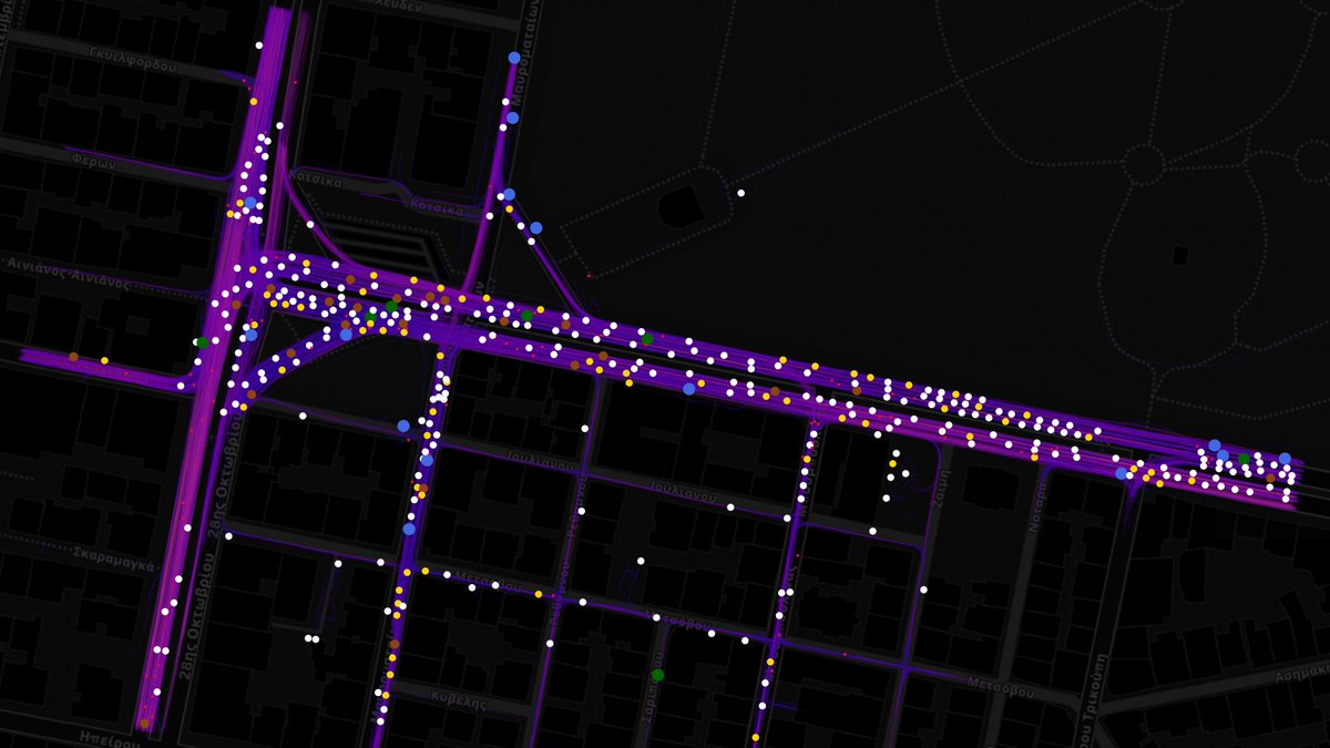 Georg Anagnostopoulos (@georg_anagno) on Twitter photo In progress: analyzing detailed vehicle trajectories from <a href="/open_traffic/">open-traffic | pNEUMA</a> drone data. In progress: analyzing detailed vehicle trajectories from <a href="/open_traffic/">open-traffic | pNEUMA</a> drone data.