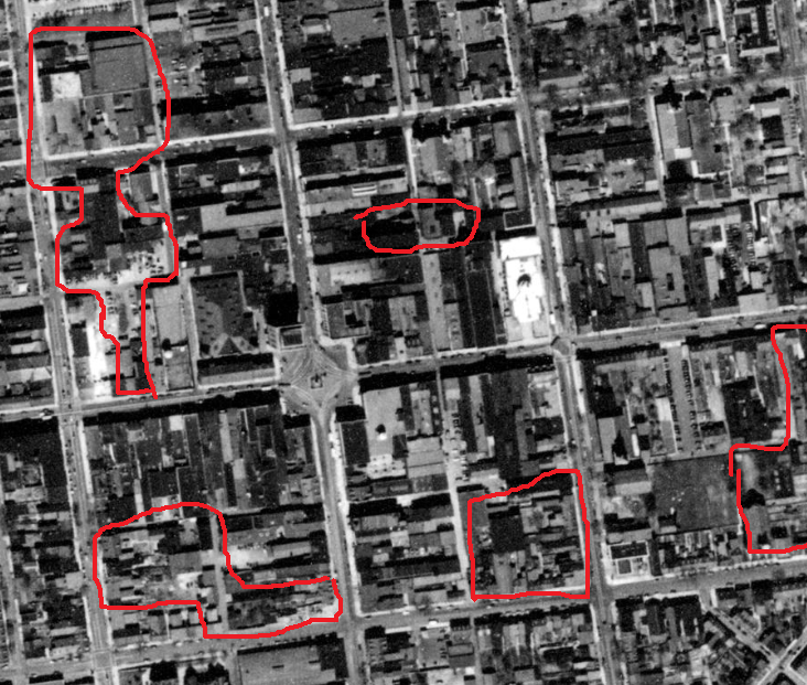 Oh course, they have also made their mistakes. Right off Penn Square, they have basically butchered a few city blocks for surface parking and a parking garage. This is what we sacrificed for the sake of storing our vehicles in garages and surface lots.