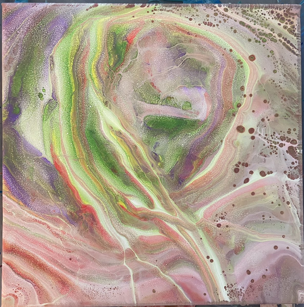 thepubteach's tweet photo. Title: Spring Rose
STATUS AS OF 2/13: Drying, waiting for sealing
Canvas Size: 12 in. x 12 in.
#KsKreations #springart #artistlife #acryliclife #acrylicpour #acrylicpourpainting #fluidart #art #abstractart #painting #acrylicabstract #LasVegasArtist https://t.co/iz7TUlOC4a