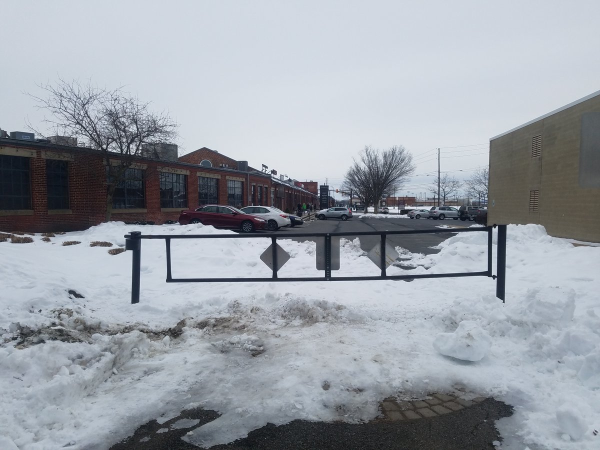 But there was a track that swung down into the city. I imagine it was for freight, and it has been taken out. Part of it is now a linear park, but parts of it are evidenced by buildings that are angled from the road. But they are perfectly aligned with the track right of way.