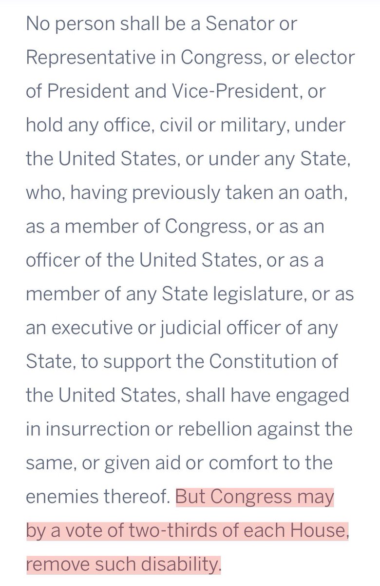  *But even if we pretend* that  and  aren't there, the text of the Fourteenth Amendment makes clear it can't be invoked by a mere majority of the Senate This is the text. Notice the last line: https://constitutioncenter.org/interactive-constitution/amendment/amendment-xiv