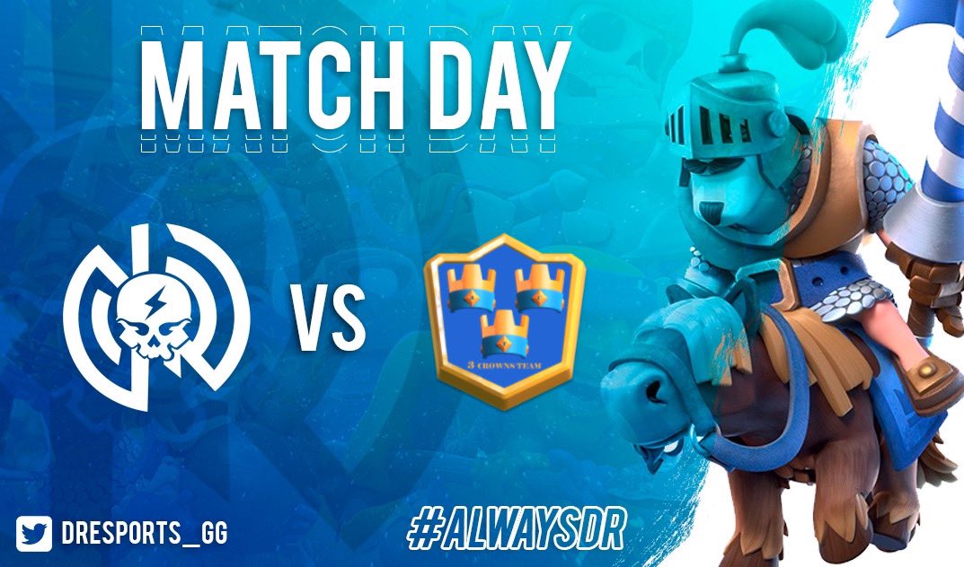 #ClashRoyal ⚡️MATCH DAY⚡️

Vamos Por El Cierre De La Fase De Grupo 🤜🏻⚡️🤛🏻

🏆 | <a href="/CSicarios/">Chile sicarios</a> 
🆚 | <a href="/3CrownsTeam/">3 CROWNS TEAM</a> 
📆 | Fase Grupo
⏰ | 21 PM 🇨🇱

#AlwaysDR