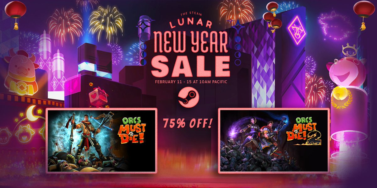 OrcsMustDie's tweet image. Most folks make new resolutions every year, but not us! Ours is always the same - make sure every Orc is dead! You can get 'Orcs Must Die!' and 'Orcs Must Die! 2' for 75% off on Steam during the Lunar New Year and join us in our resolution!
Check it out: robotent.games/3pn4oZA