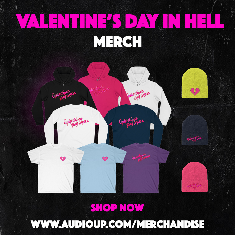audioupmedia's tweet photo. Limited edition collab @audioupmedia x @vdayinhell capsule merch collection just dropped!! 👀 https://t.co/xvJiLMBVlK #VDayInHell @ianndior @jadenhossler @phem4evr @tylergposey @Olivertree @carliehanson @adamcarolla https://t.co/welYLzTCU3