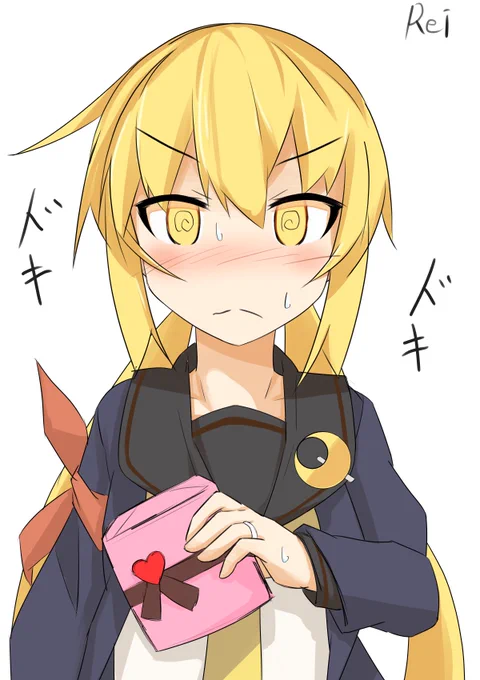 #今日のらくがき皐月ちゃん
#Reiのらくがき皐月ちゃんシリーズ
いざ渡す時にテンパる皐月ちゃん 