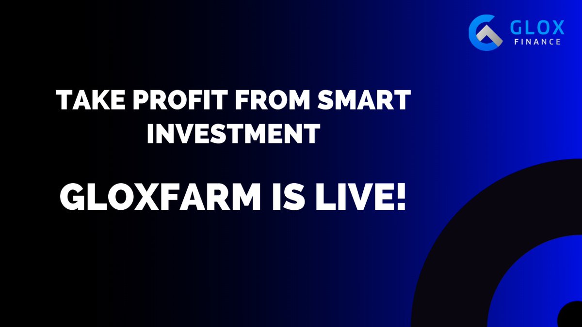 GloxFarm involves generating rewards with your crypto holdings by locking them up on smart contracts. 

Detail: t.me/GloxFinanceAnn…

$GLOX #DeFi #crypto #Gloxfinance