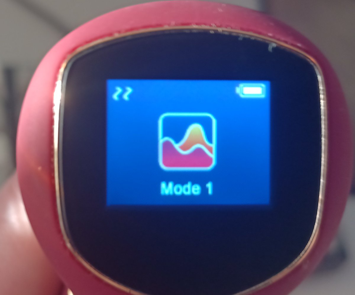 Swiping right gets you through the 6 different modes.They have these little curves on screen, which do not correspond to how it vibrates AT ALL