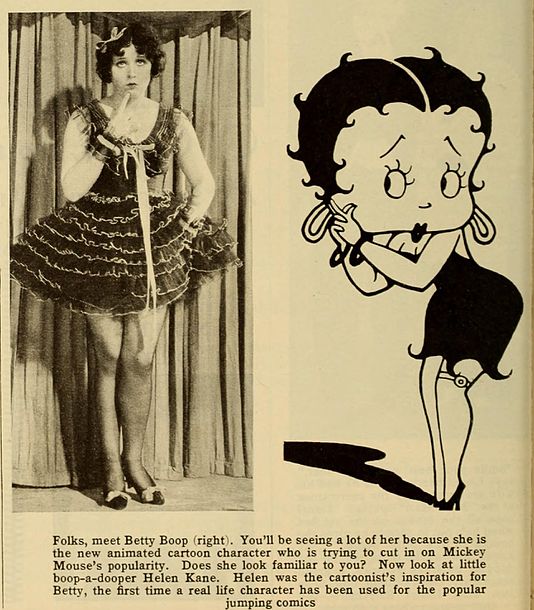 So you've got this woman who seems like she has a case (she probably did) where she states Fleischer Studios stole her image. Originally the characters was a dog, and was changed into a human who...boom bam bap, below right?