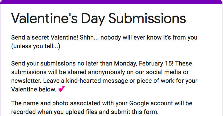 HarbingerMLEC's tweet photo. Attention Jaguars! It's always the time to love — but this season is special. 

We are accepting secret Valentine's submissions to share anonymously. Fill out our form and leave a sweet message for your Valentine. 🥰
https://t.co/rBvCzvpxEt https://t.co/8lBHC3yPgC