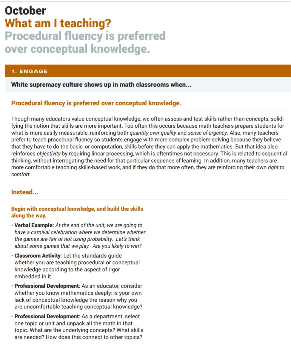 Remember, the italicized words, "quantity over quality," "sense of urgency," "objectivity," and "right to comfort" are said to be features of "white supremacy culture" according to the Woke, and they are therefore to be deconstructed (in math class).