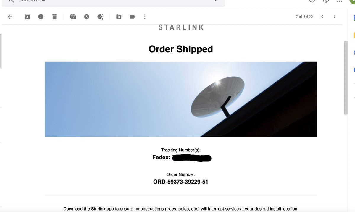 dad_manual's tweet photo. Got my #Starlink Confirmation today! #CuttingTheCord https://t.co/aUNFoLkQuz