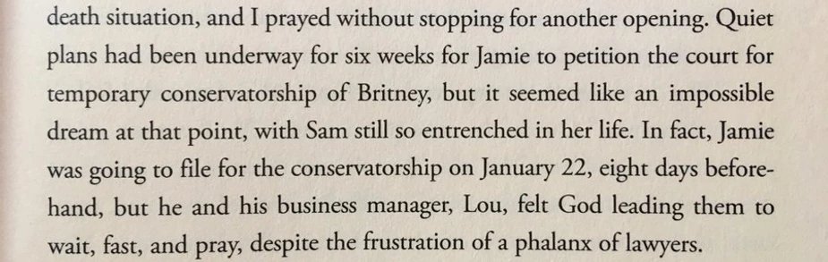 But we'll keep it simple and direct. Lynne claimed on it that Lou was a) Jamie's business manager and b) she helped Jamie to file for conservatorship.