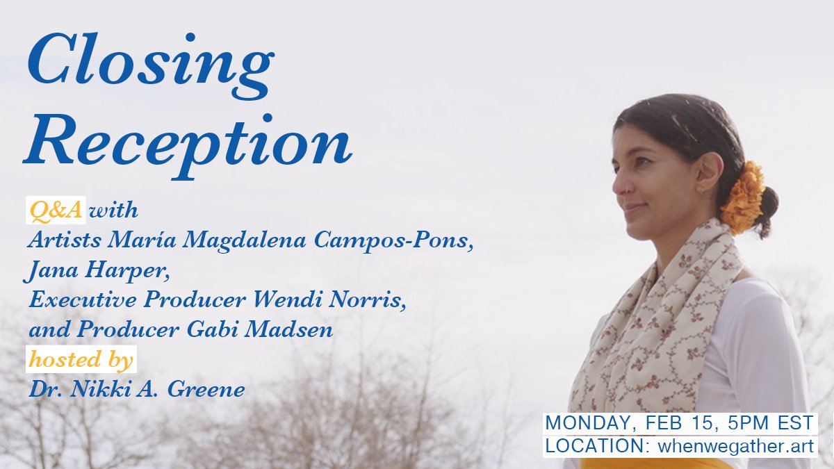 Join us Monday February 15th 5pm EST for the closing reception for '#WhenWeGather: Together' Q&A with #MariaMagdalenaCamposPons, Jana Harper, @wendinorris, @gabimadsen hosted by @nikkigphd Special on-demand & closing reception bit.ly/3rucFwt @GalleryWN #HealUniteCreate