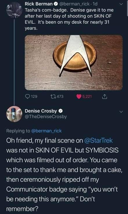 In addition to being a dick to Denise Crosby after pushing her out (see the call out below) he's also the reason for Wil Wheaton was kicked out for similar contact negotiation as Terry Farrell.