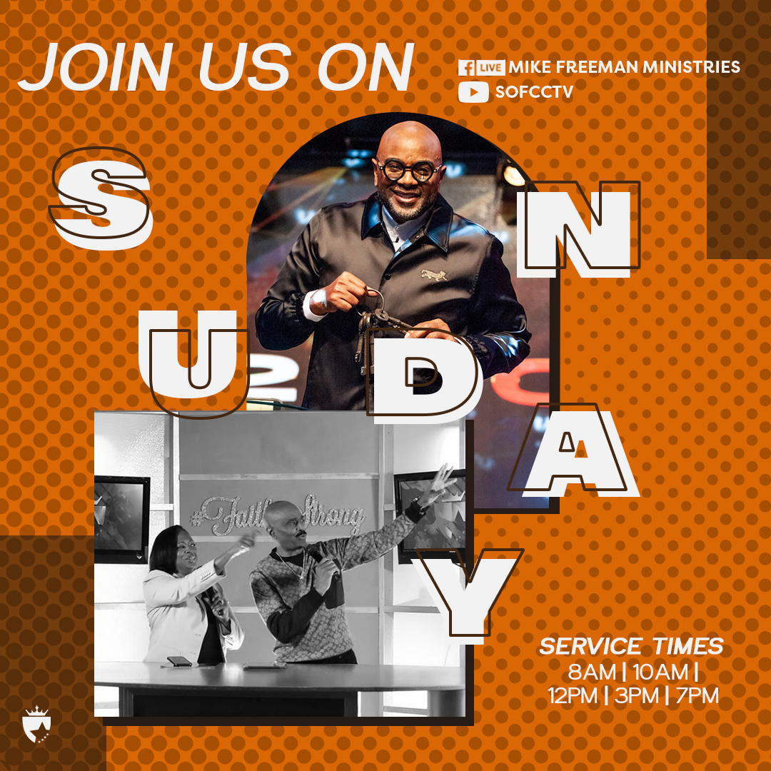 DrDeeDeeFreeman's tweet photo. Sunday is coming! Join us for Sunday Service LIVE on #SOFCCTV on YouTube or on Facebook at Mike Freeman Ministries!
#drmikefreeman #deedeefreeman #faithstrong #churchonline https://t.co/dCjponzzE9