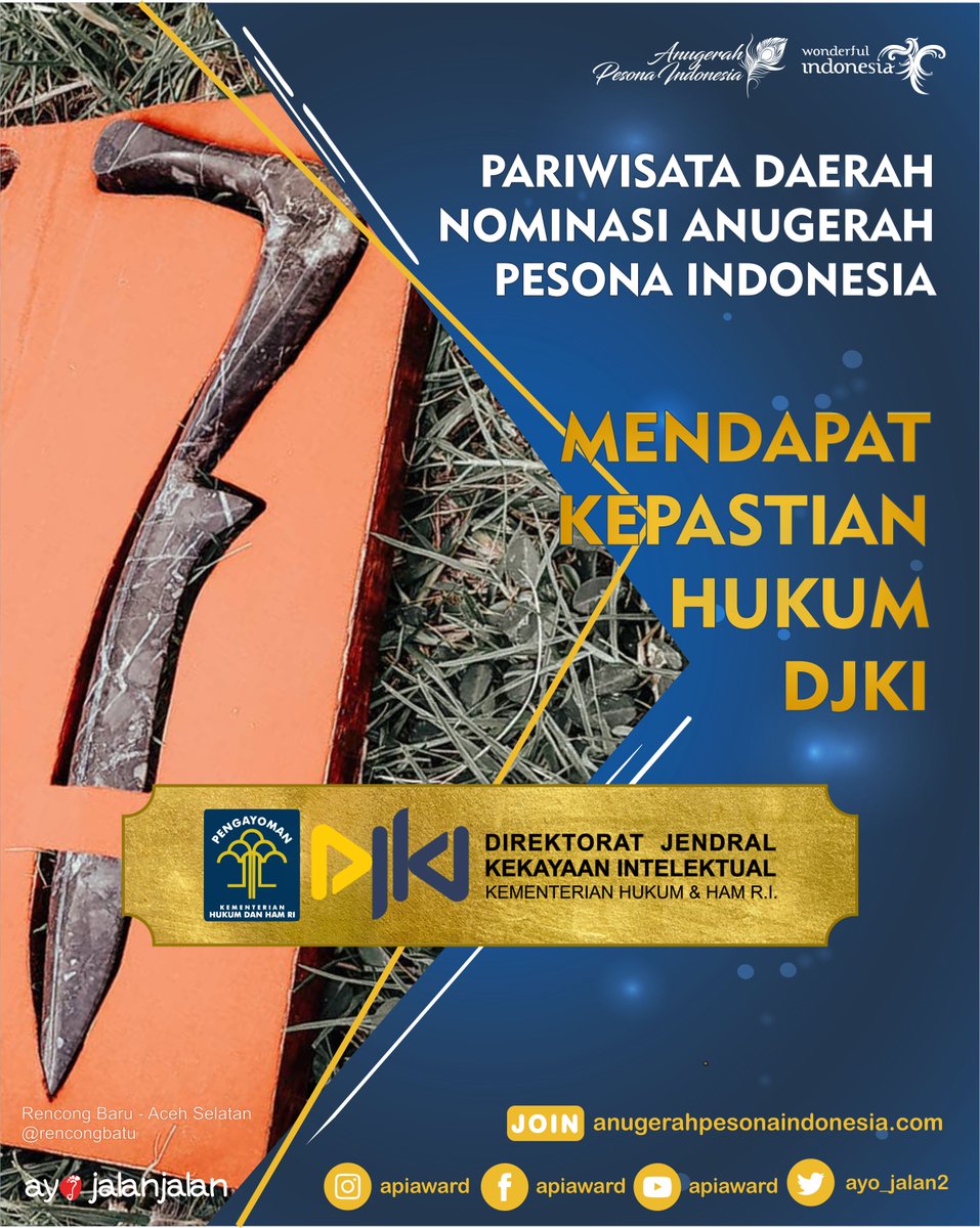 DAMPAK KEPASTIAN HUKUM BAGI NOMINASI ANUGERAH PESONA INDONESIA
Indonesia dengan berbagai keindahan alam, keberagaman budaya, keunikan tradisi masyarakat, kelezatan resep bahan tradisional, adalah merupakan kekayaan dan asset yang luar biasa. #APIawards2021
