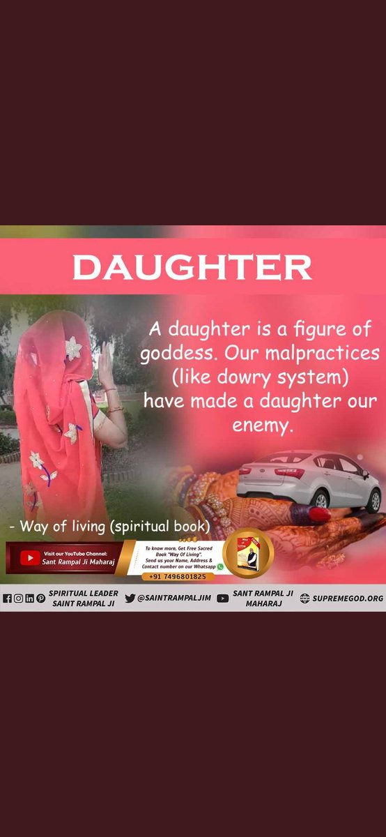 KamlaMeghwal's tweet photo. A daughter is a figure of goddess our malpractices like dowry system 
Have made a daughter our enemy

#BestWayOfLiving https://t.co/r5lrV1fMlV https://t.co/LqQCAEWUgf