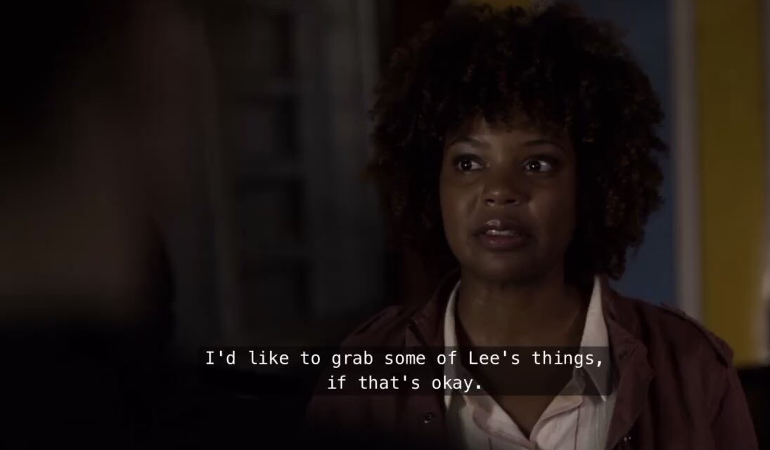 Next Meg says she wants to grab some of Lee’s things. This is strange because we don’t expect a woman who hasn’t seen her brother in years to want to keep his stuff. This reminds me of Michael trying to steal Lucifer’s life because he wants everything Lucifer has