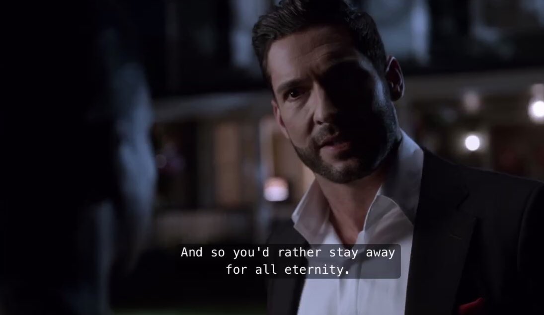 We see Lucifer come to the realization about the similarities between himself and SOBBoth are terrified of hurting those they love so they stay away for thousands of years, suffering because they can’t bear the thought of hurting those they love