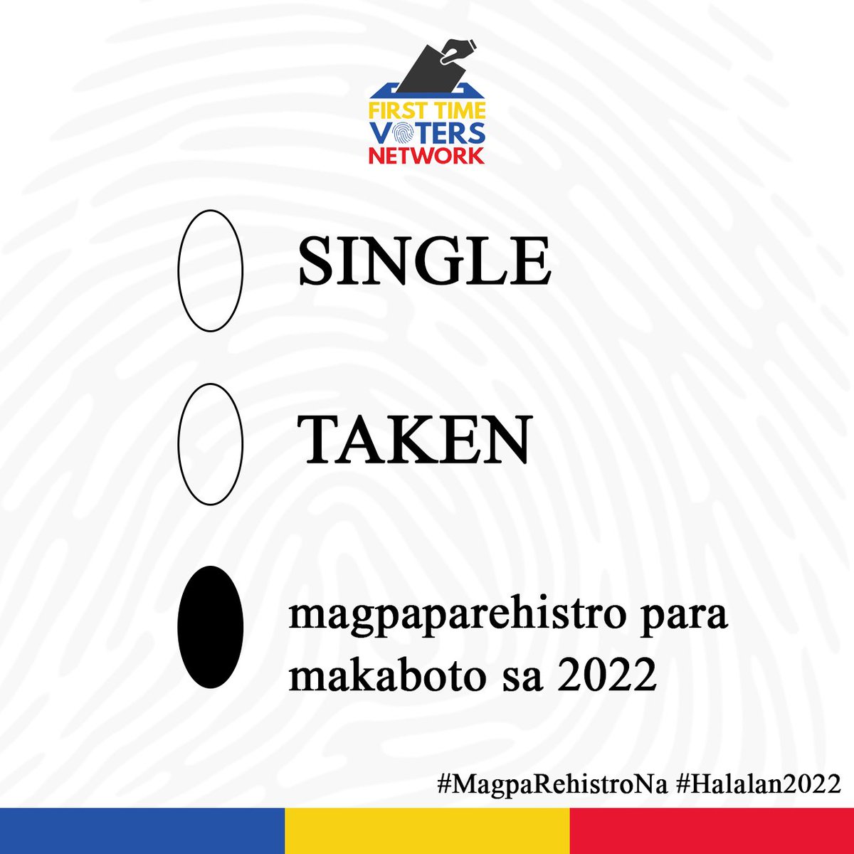 FTVNetworkPH's tweet photo. Calling the attention of all couples, mga iniwan, no labels, umaasa, pinaasa at takot sa commitment, MAPAREHISTRO NA!

#MagpaRehistroKa
#Halalan2022 https://t.co/1QEJHKJBT7