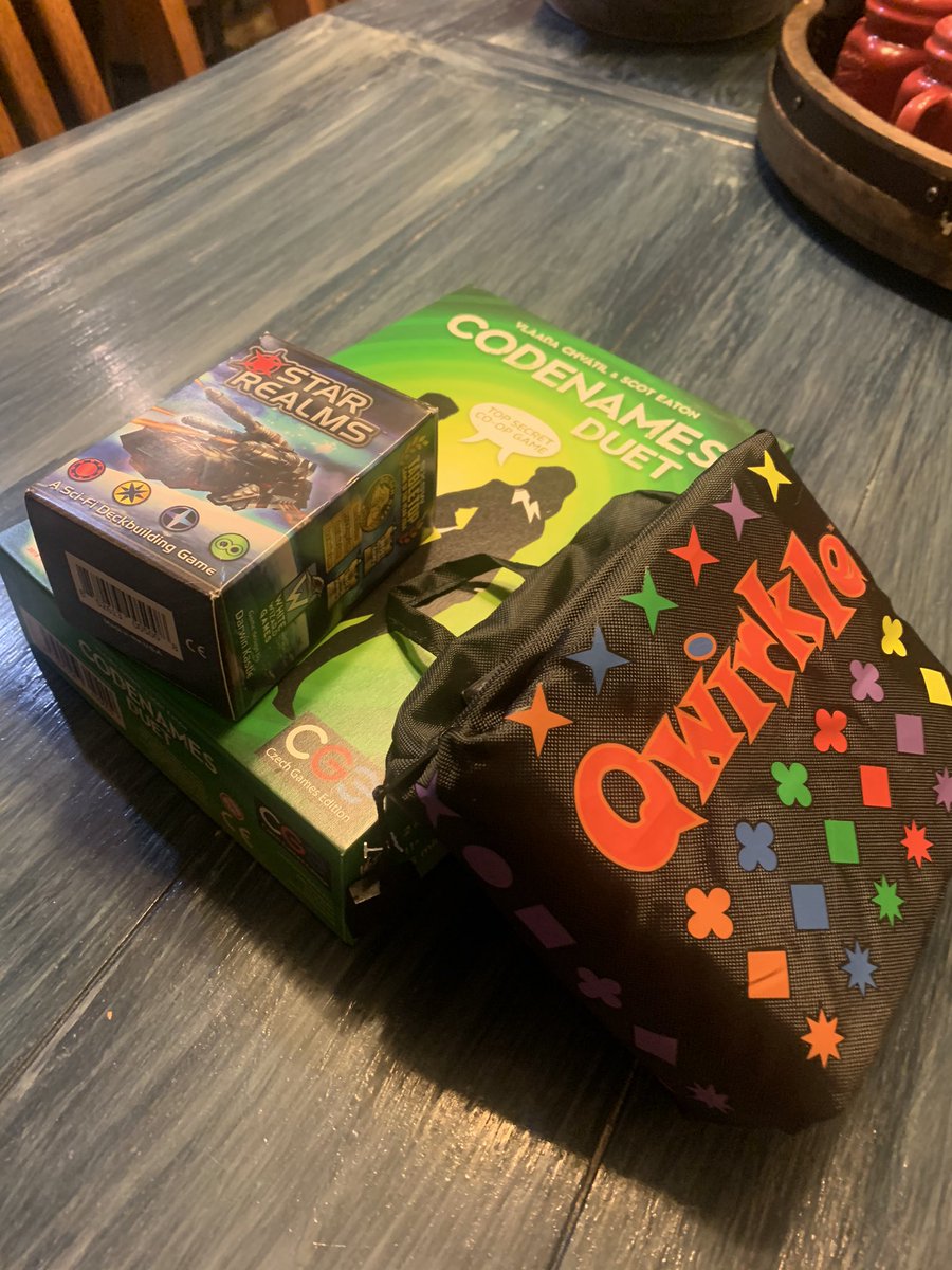 First time playing Qwirkle! Loved it and played a tied game with the husband after continuing my long standing streak of winning in Star Realms. What well known game have you recently added to your collection and played for the first time?