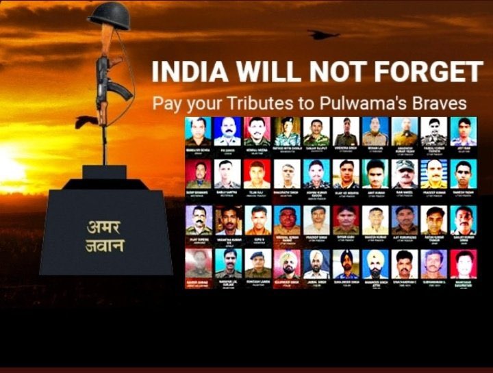 VVSLaxman281's tweet photo. Paying homage and respect to all the soldiers who were martyred in the PulwamaAttack in 2019. The valour and sacrifice of our heroes will be remembered forever..🙏🏻 #PulwamaAttack https://t.co/MLTV9Tzo8W