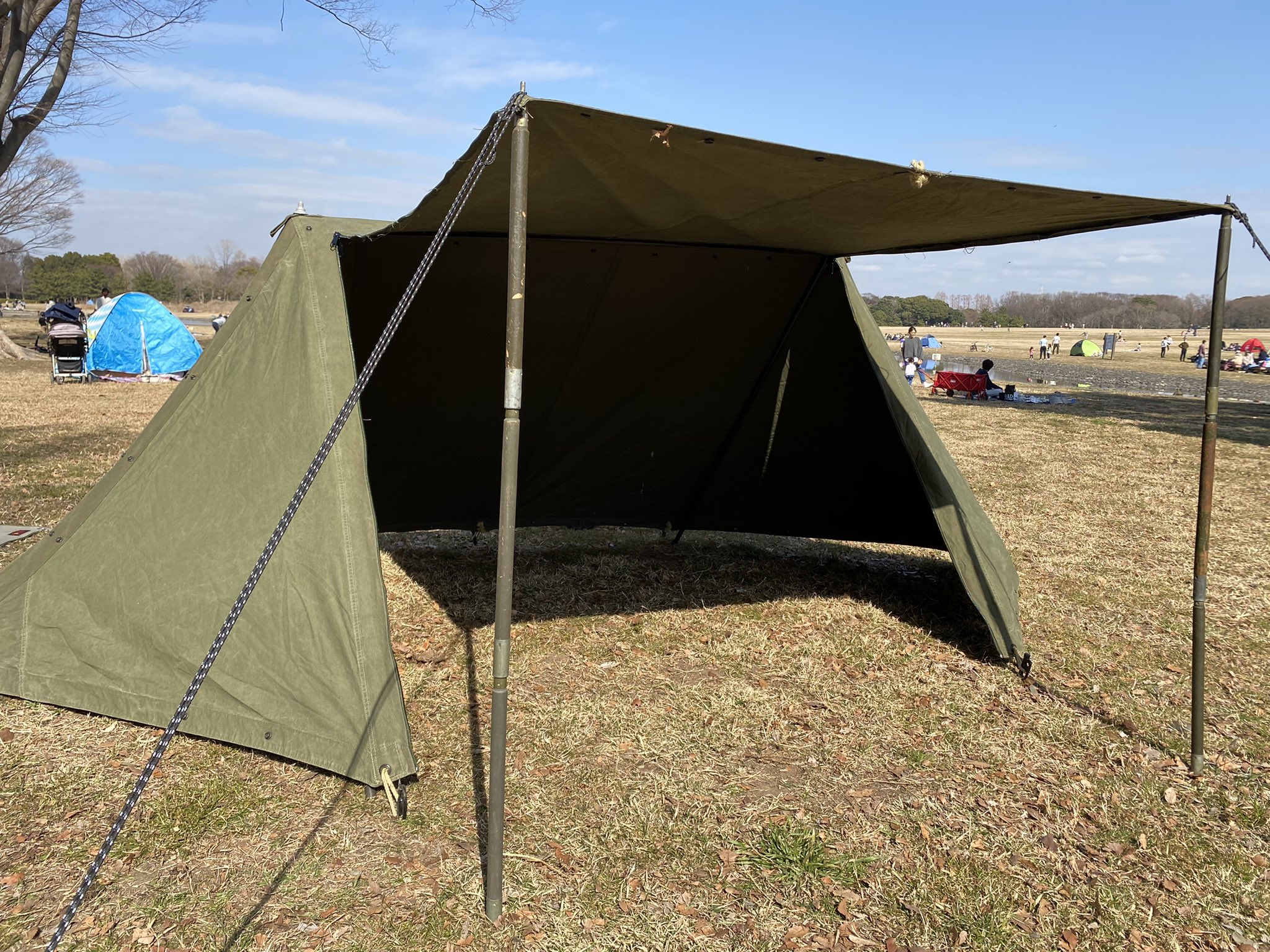紺×赤 ファスナー加工済み パップテント US 二股金具 - crumiller.com