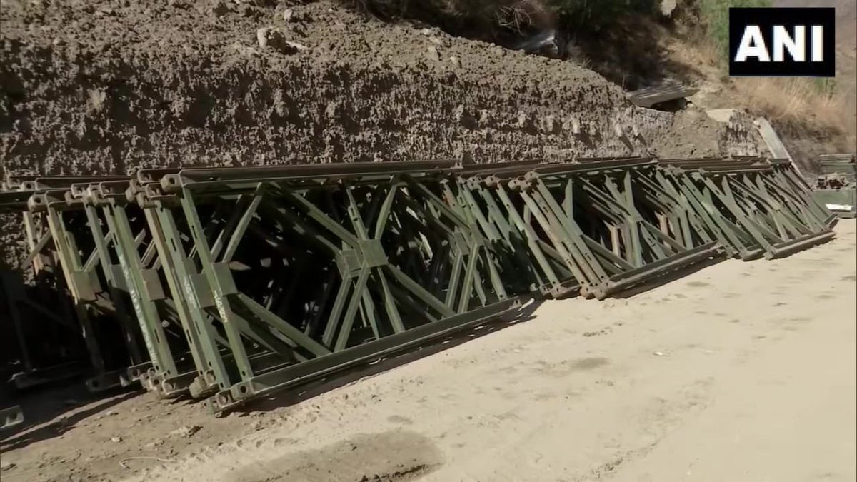 Army and PWD began constructing Bailey bridge at RishiGanga site - for those who don’t know a Bailey bridge is —->  https://en.wikipedia.org/wiki/Bailey_bridge