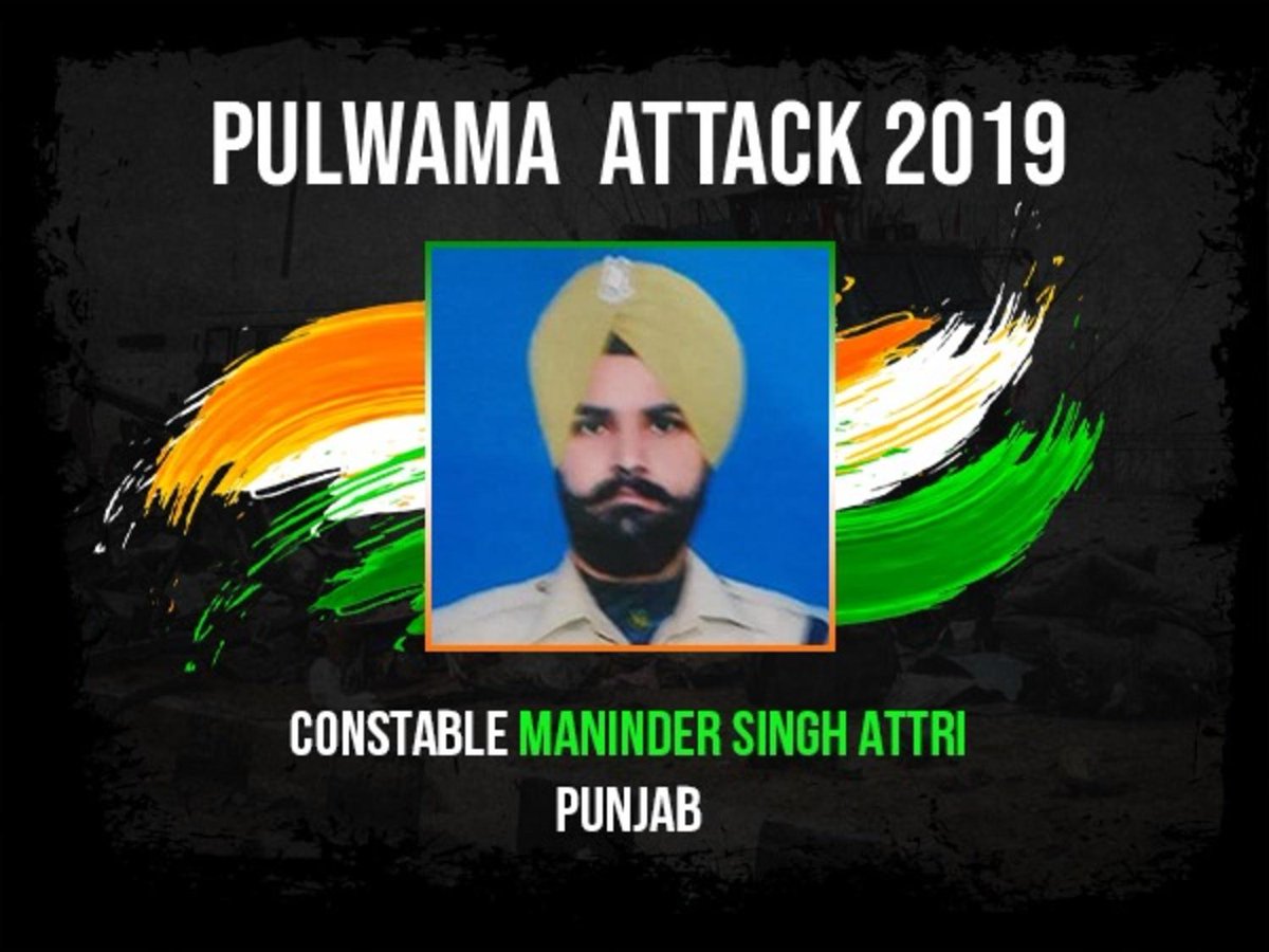 Pulwama immortals- 15CONSTABLE MANINDER SINGH ATTRIWhile on  #VeerYatra we were blessed when we visited his home in Gurdaspur  #PunjabHis father Satpal Attri was recounting day when his son went to join duty only tio come home wrapped in tricolor days later 1/4 @manhasvikas41