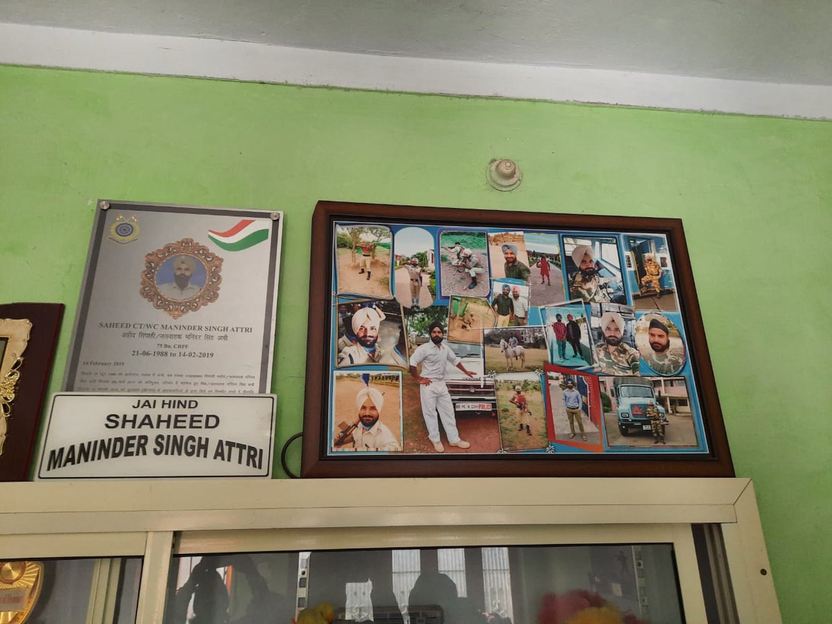 "Papa, look at the nameplate, this is the first thing i wanted to install""Papa look this is a VIP room for you"Satpal uncle, father of,Pulwama Braveheart CONSTABLE MANINDER SINGH ATTRI recalls his conversation with his son just before he left home to join back duty 2/4