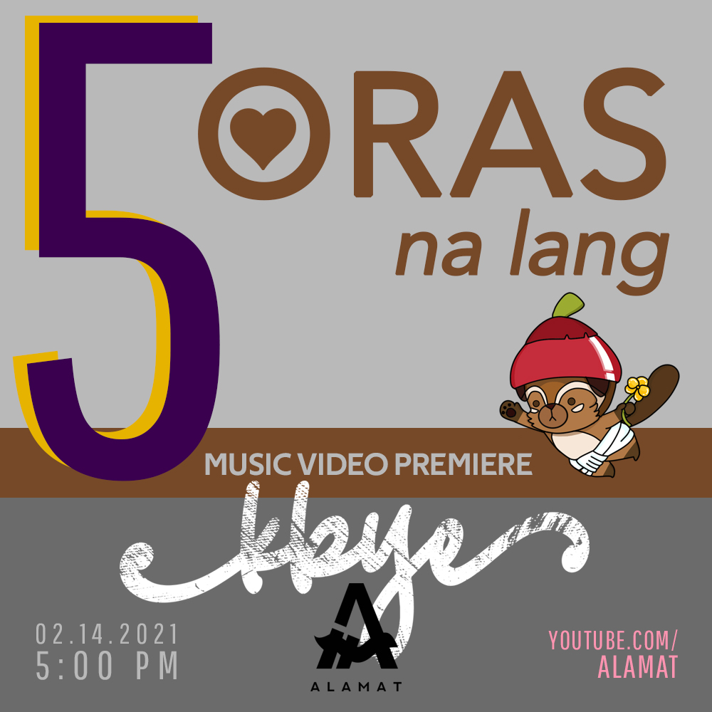 Magiliw na tanghali, Pilipinas! LIMANG ORAS na lang bago ang music video premiere ng ‘kbye,’ ang debut single Alamat! Panoorin mamayang 5:00 PM dito: youtu.be/I7vPP-yIhY0 🤎🇵🇭