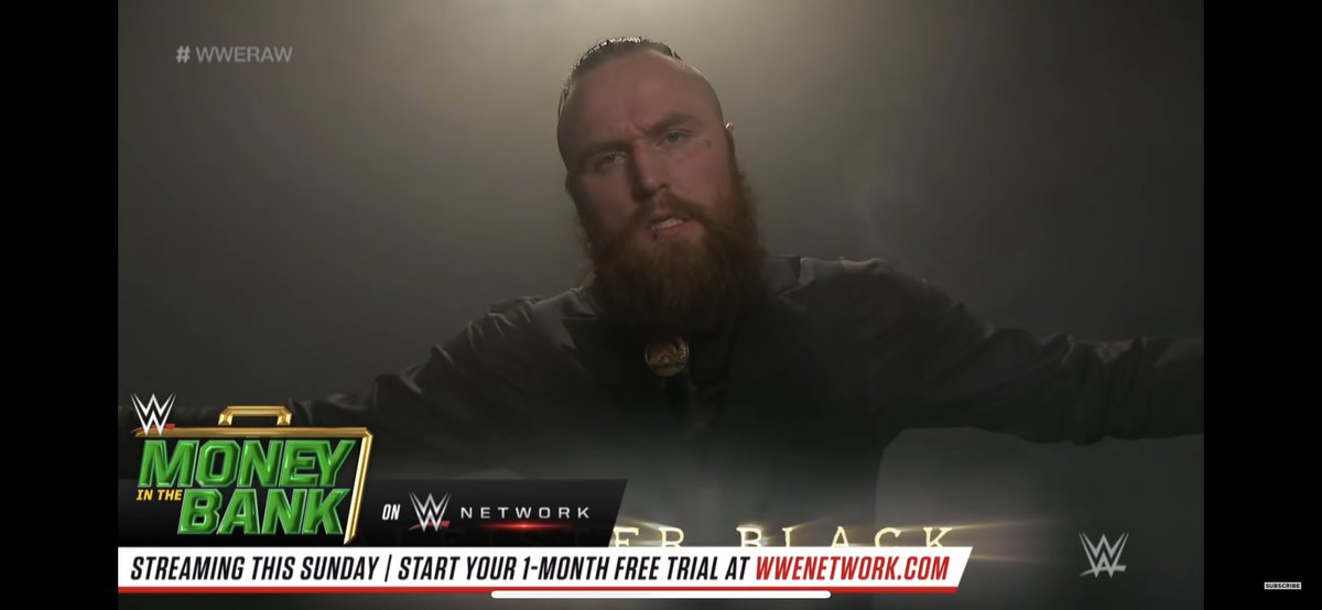 Roman calls out Aleister the next week. Aleister shows up on the screen like in the pic. Aleister calls out Roman to a match for the title at MITB. “Roman, I have always wanted to be ended. I have gone through so much suffering. I want it all to end ...”