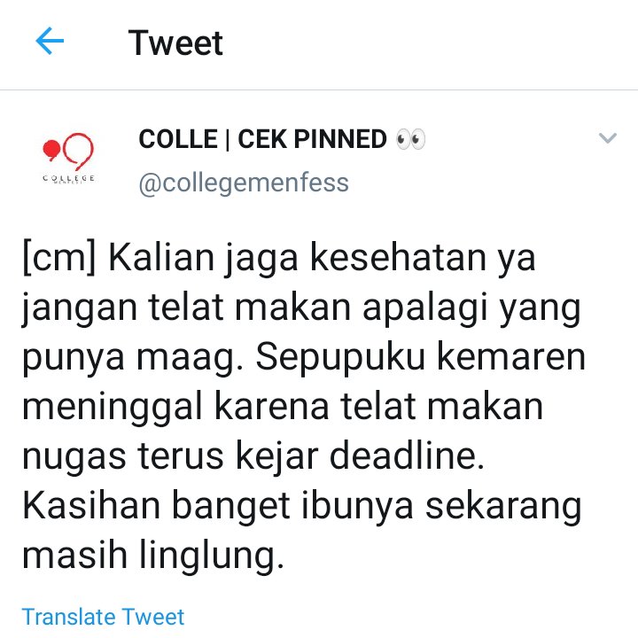 1. JARANG MINUM air putih krn gk suka2. JARANG OLAHRAGA krn sibuk/mager3. TELAT MAKAN krn lupa/kejar deadline/tugas numpuk4. SELALU BEGADANG krn nanggung tugas/maraton nontonKebiasaan2 di atas emg sepele, tapi membunuh!Jgn sampai tragedi pada gambar terjadi pada diri kita.