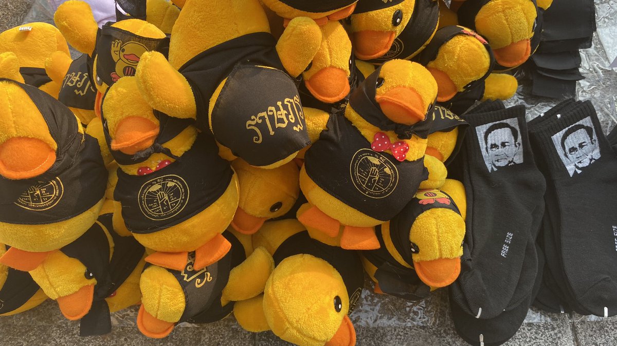 ของขายแนวใหม่คือหม้อแต่แบบเก่าอย่างเกิบประยุทธ์และน้องเป็ดยังอยู่ครบ  #ม็อบ13กุมภา